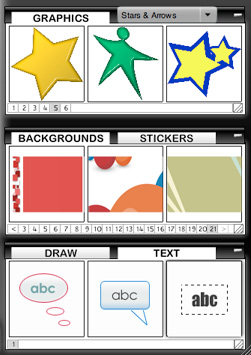 built in images and text