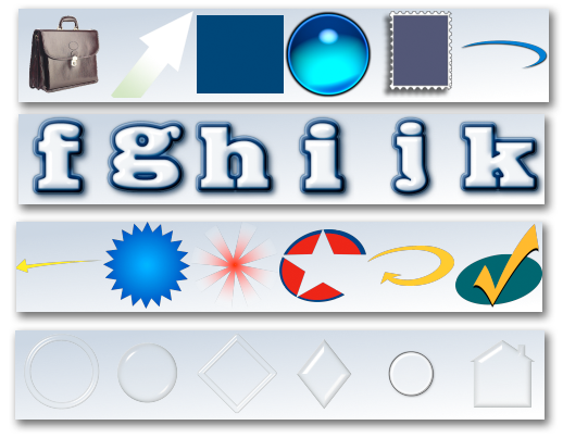 There are many corporate logo objects to choose from, which will give you lots of ideas for your logo. 
