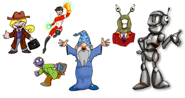 The Characters of the Mascots2Go collection