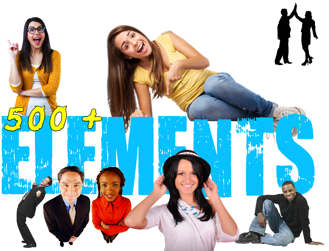 People Elements with Transparent Backgrounds