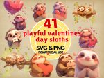 playful valentines day sloths-Slide-1