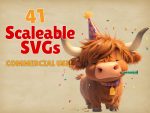 happy birthday highland cows clipart characters-Slide-2