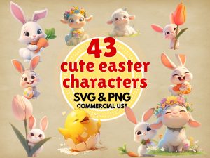 Cute Easter Clipart Bundle – PNG SVG Digital Download for Cricut & Sublimation