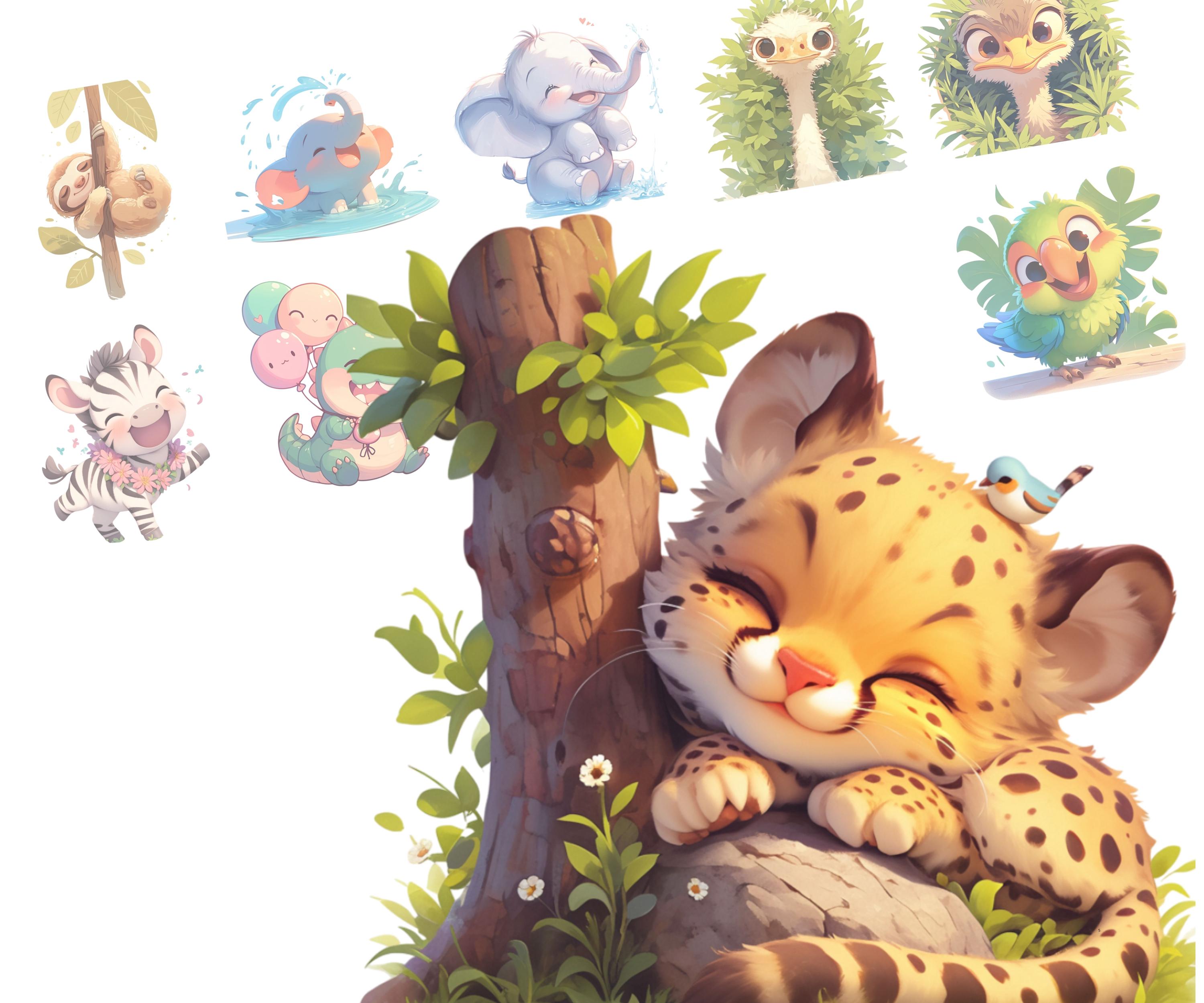 Adorable Baby Safari Animals Clipart Bundle | 35 High-Resolution PNG & SVG Graphics for Crafts, DIY Projects, Scrapbooking and More