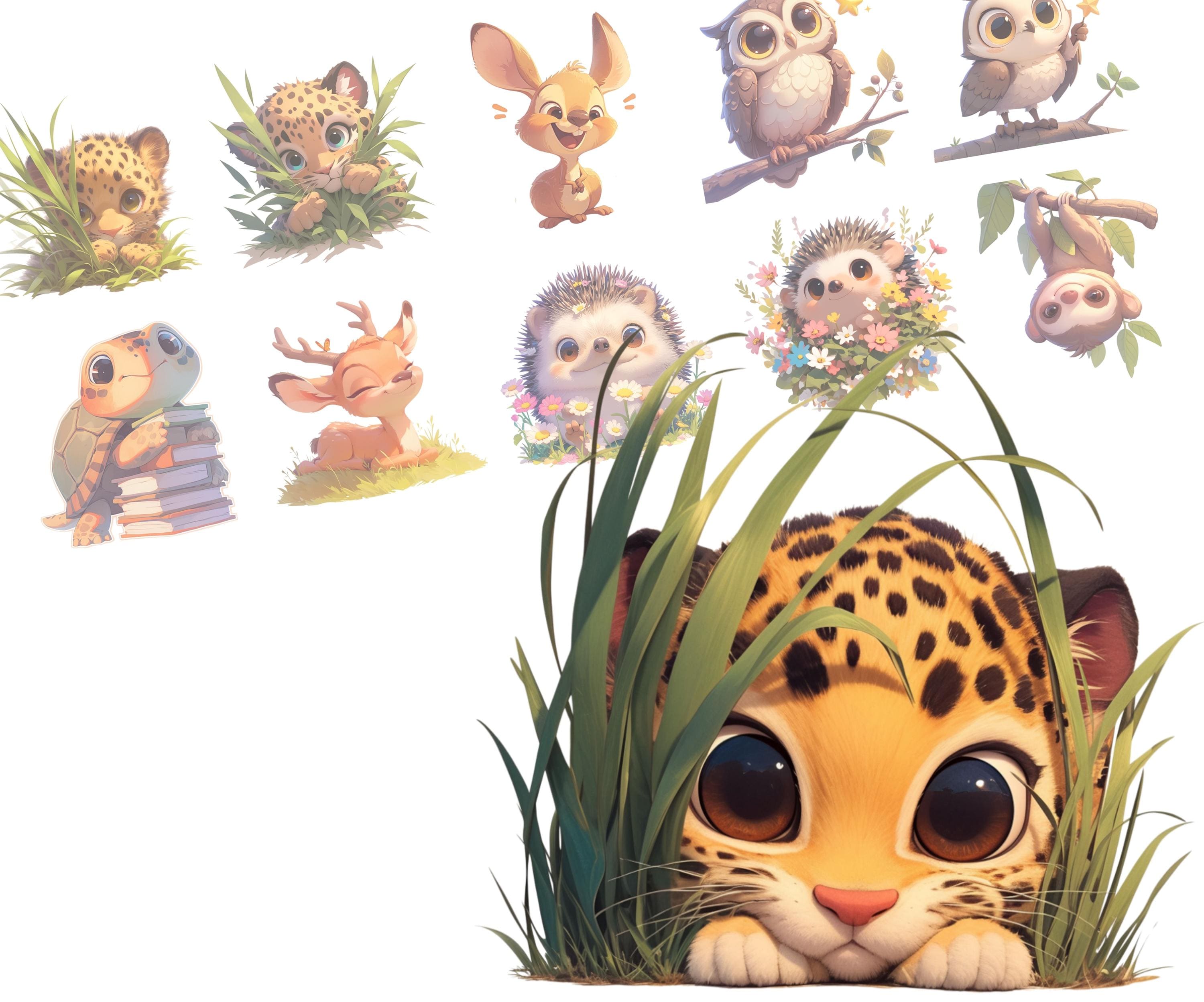 Adorable Baby Safari Animals Clipart Bundle | 35 High-Resolution PNG & SVG Graphics for Crafts, DIY Projects, Scrapbooking and More