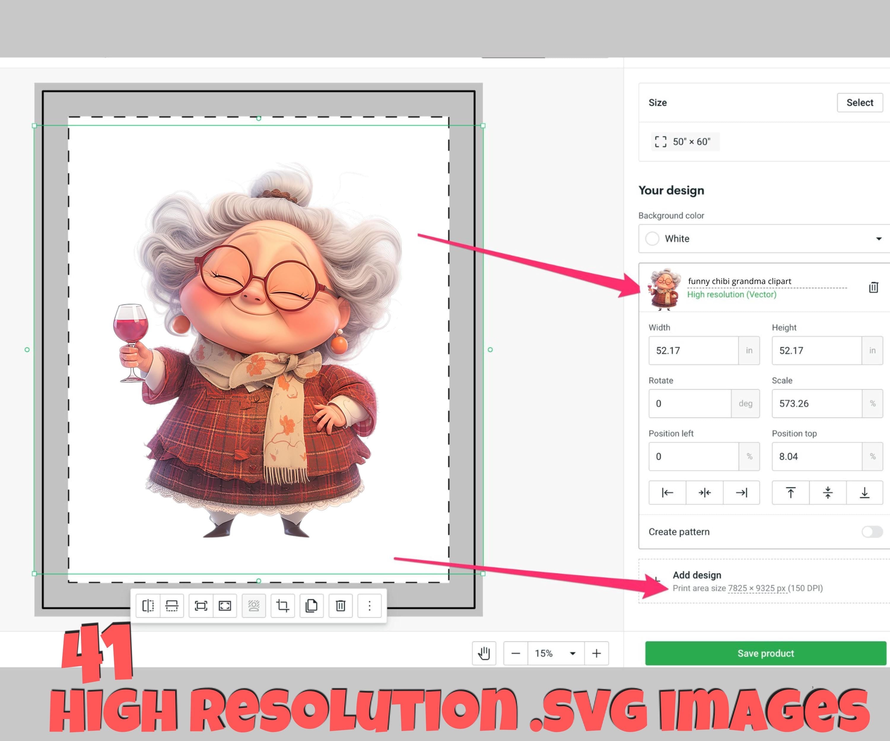 PNG and SVG Cute funny Chibi Senior Lady Clipart Bundle Cozy Granny Commercial use Instant Download Paper Crafts Junk Journal Scrapbooking