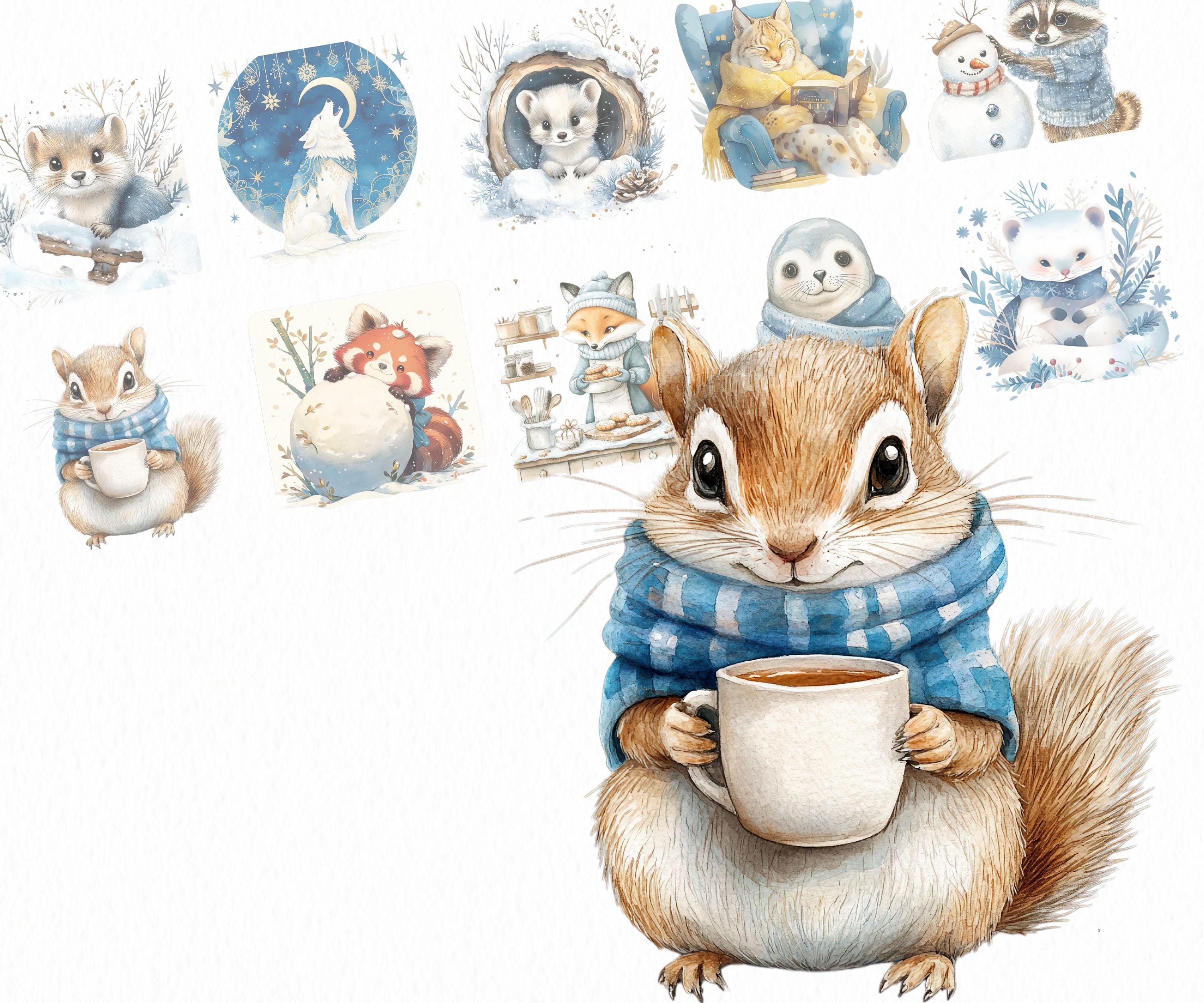 Watercolor Winter Animals BundleClipart Bundle | 40 High-Resolution PNG & SVG Graphics for Crafts, DIY Projects, Scrapbooking and More