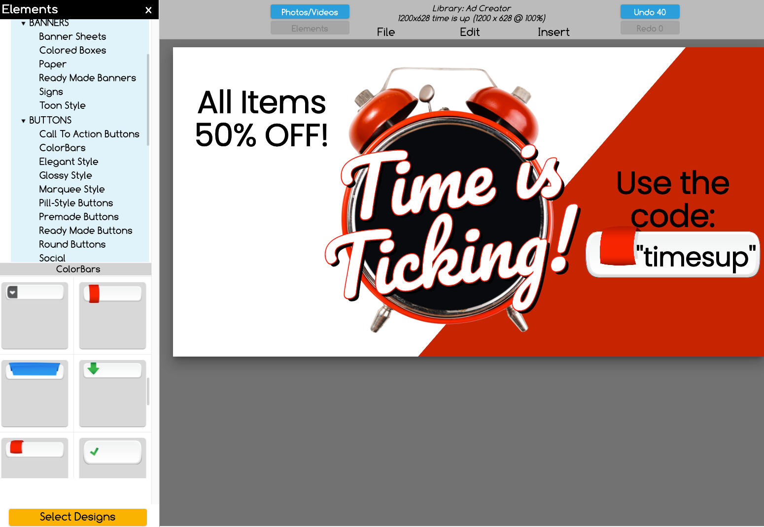 Add  Graphic Buttons to any advertisement or social media post
