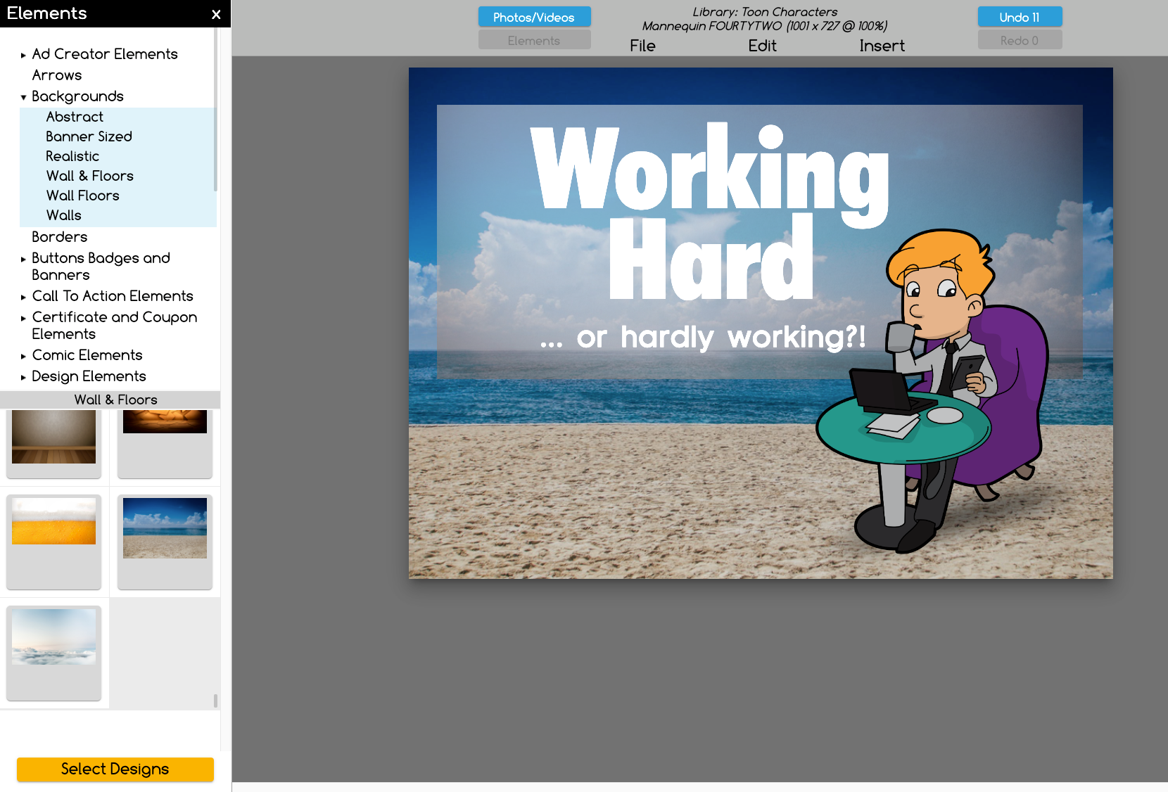 People character images where we changed background of Business man to the beach